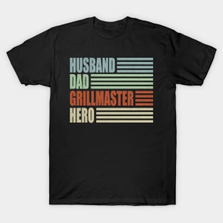 Husband Dad Grillmaster Hero Father's Day T-Shirt